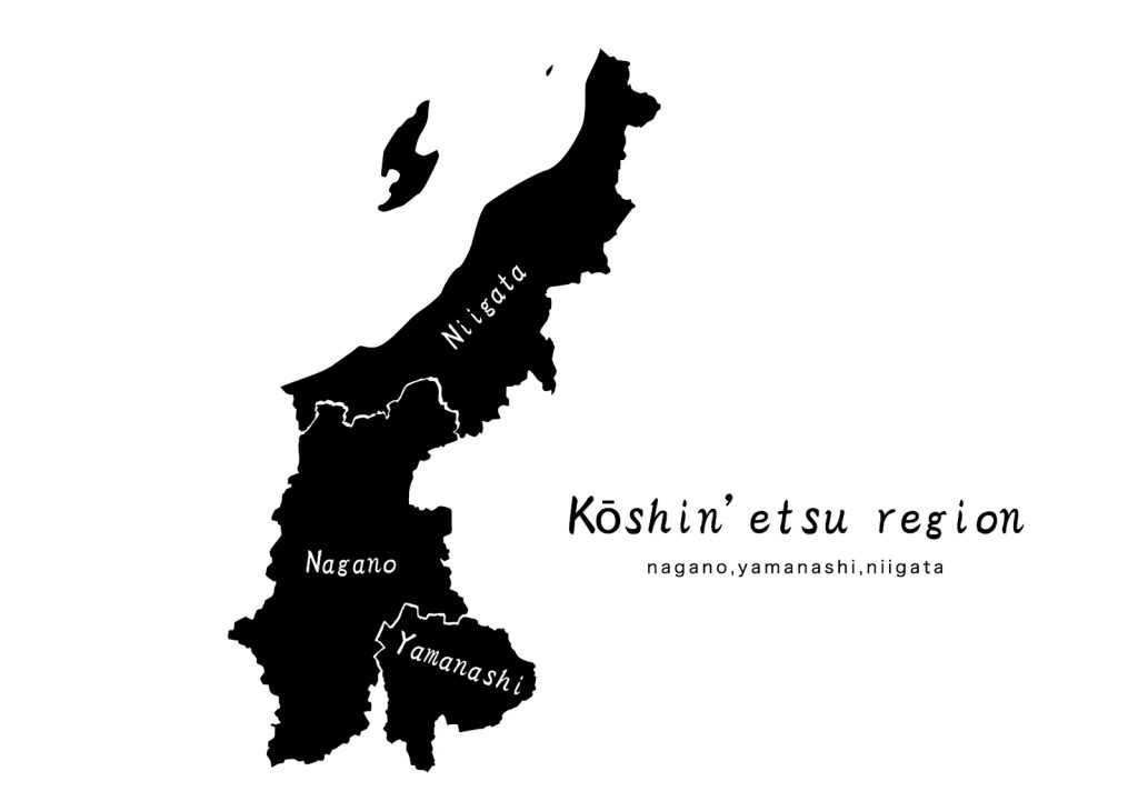 甲信越地方 Koushin Etsu Region の地図 地形のイラスト